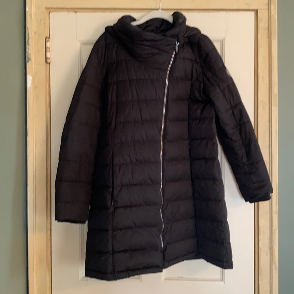 Dkny Black Long Puffer Coat Gem